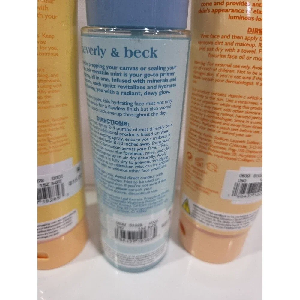 NEW FULL SIZE beverly & beck face wash, mist, face scrub, Collagen Collection